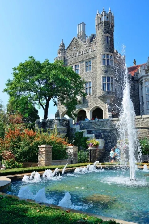 Casa Loma in Toronto, with a fountain in its garden